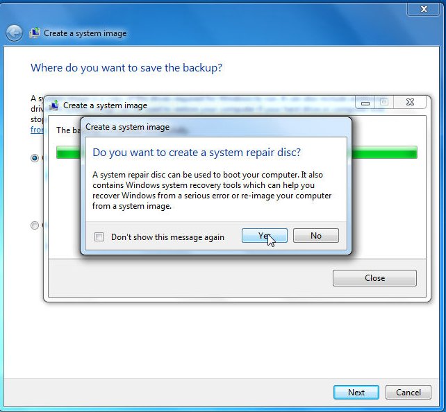 Create windows 7 system repair disk