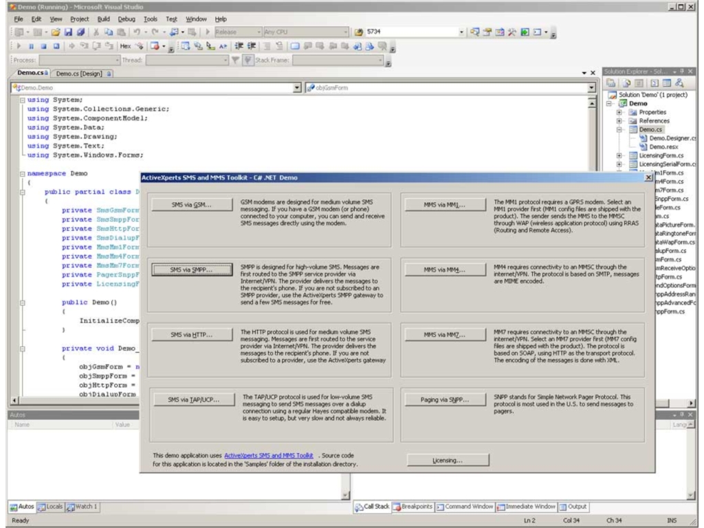 ActiveXperts SMS Component Components and Libraries, ActiveX
