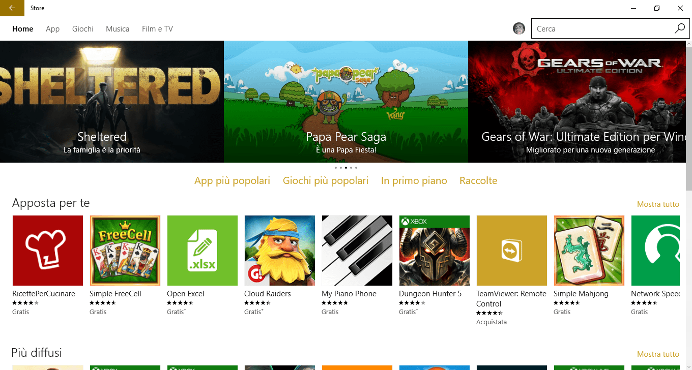 Il Windows Store chiederà dove scaricare e installare le