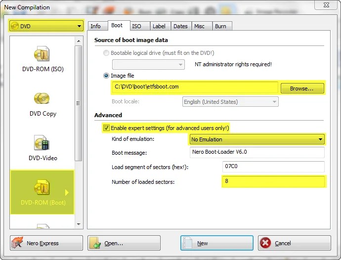 How to Create Windows 7 Bootable DVD using Nero Burning ROM