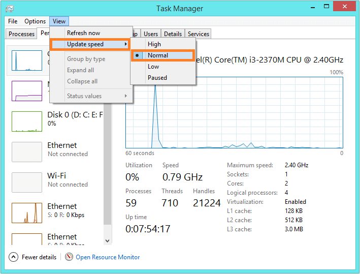 Windows 8 task manager freezes