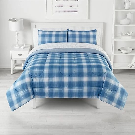 Dainty The Big One® Nolan Plaid Plush Reversible Comforter Set With
