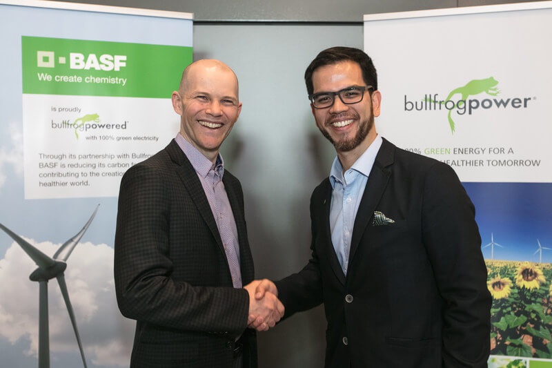 BASF and Bullfrog Power partner to deliver renewable energy to the grid