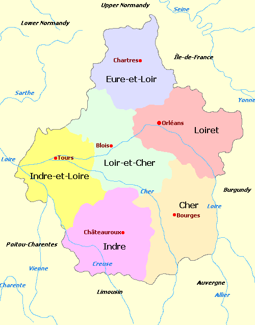 Carte Du Centre De La France Détaillée Centre, France