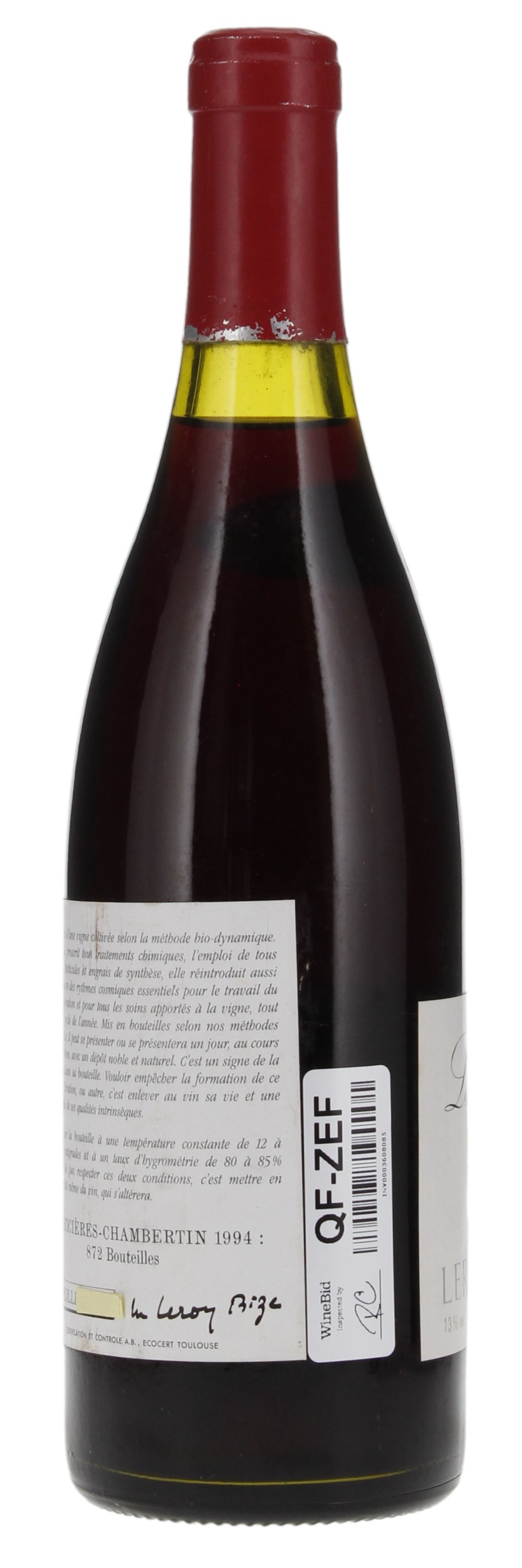1994 Domaine Leroy Red Wine, Pinot Noir, Grand Cru WineBid