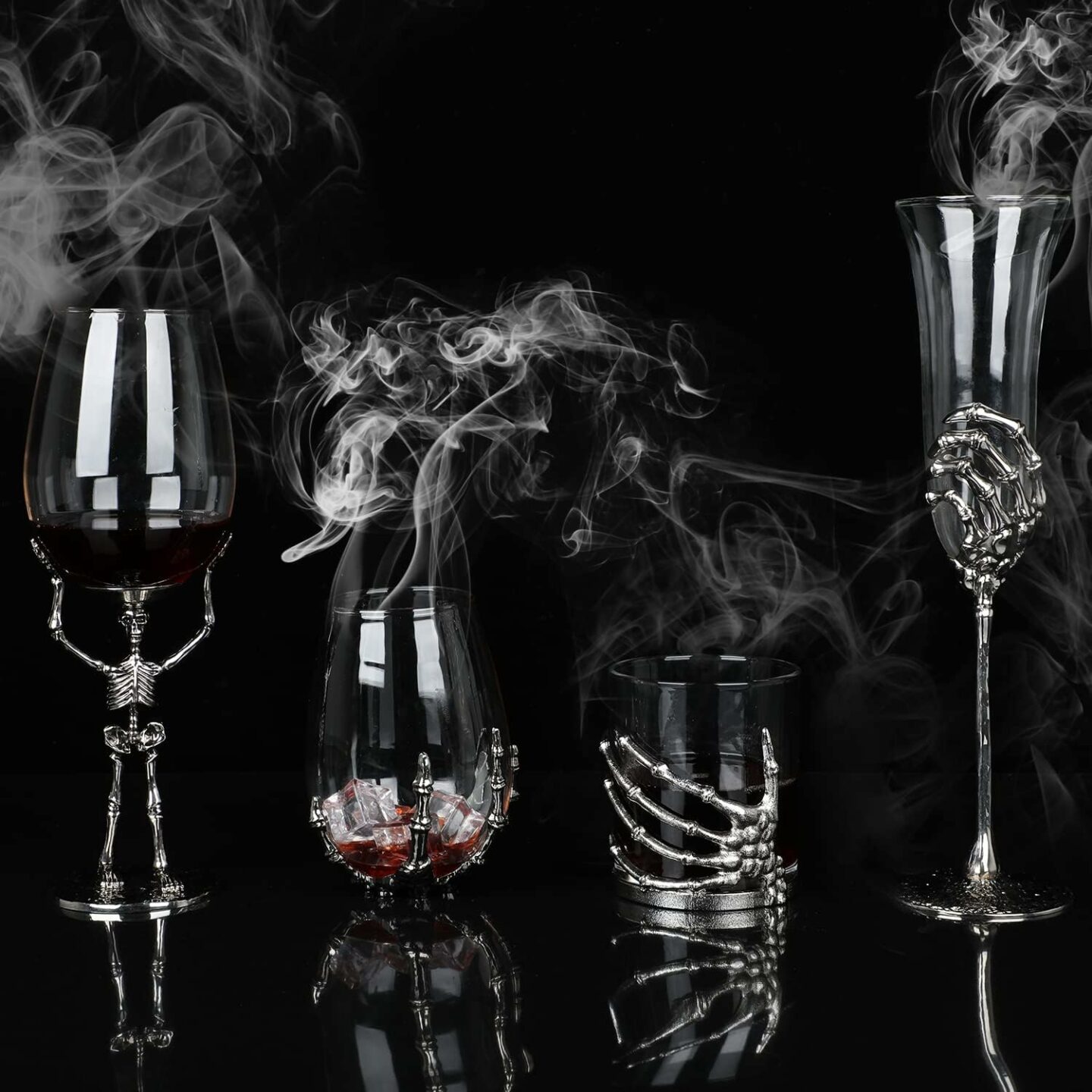 8 Skeleton Wine Glasses for Fun, Spooky Sips Wine with Paige