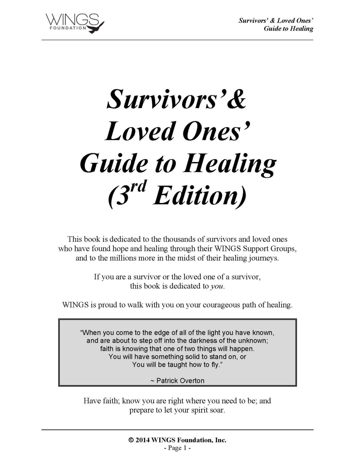 Wings Guide to Healing Wings Foundation