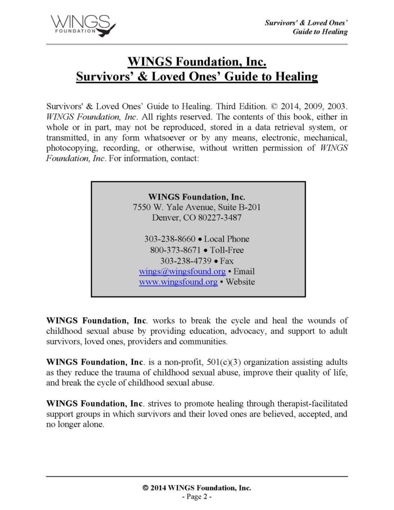 Wings Guide to Healing Wings Foundation