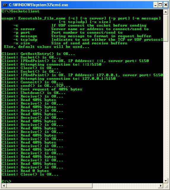 A tutorial on howto add the C simple client windows socket