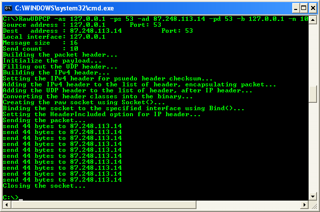 A tutorial on how to create C++ program for the raw User Datagram