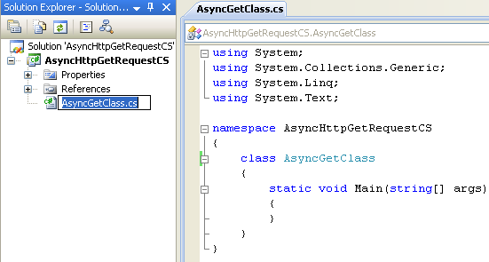The tutorial on how to build the asynchronous Http Get Request program