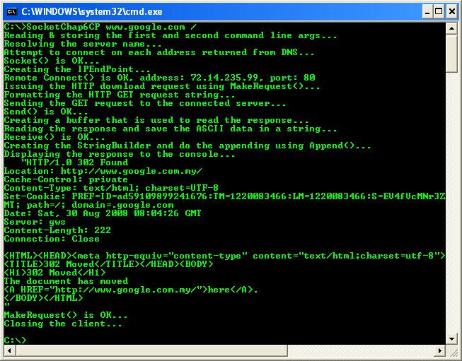 The steps on how to use the Socketlevel classes such as NetworkStream