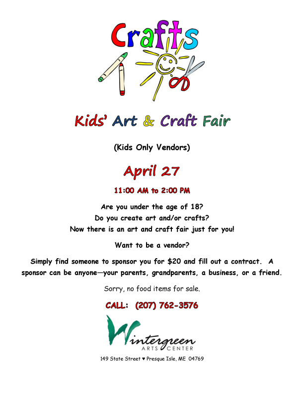 Kids’ Art & Craft Fair Wintergreen Arts Center