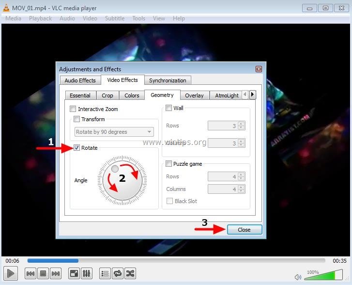 How to Rotate Video using VLC Media Player ver 2.1.2