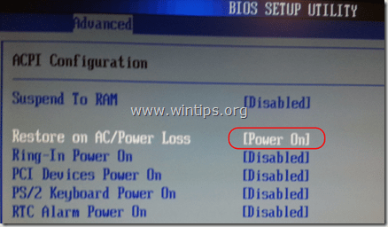 How to Setup your Computer to Auto Power On after power outage