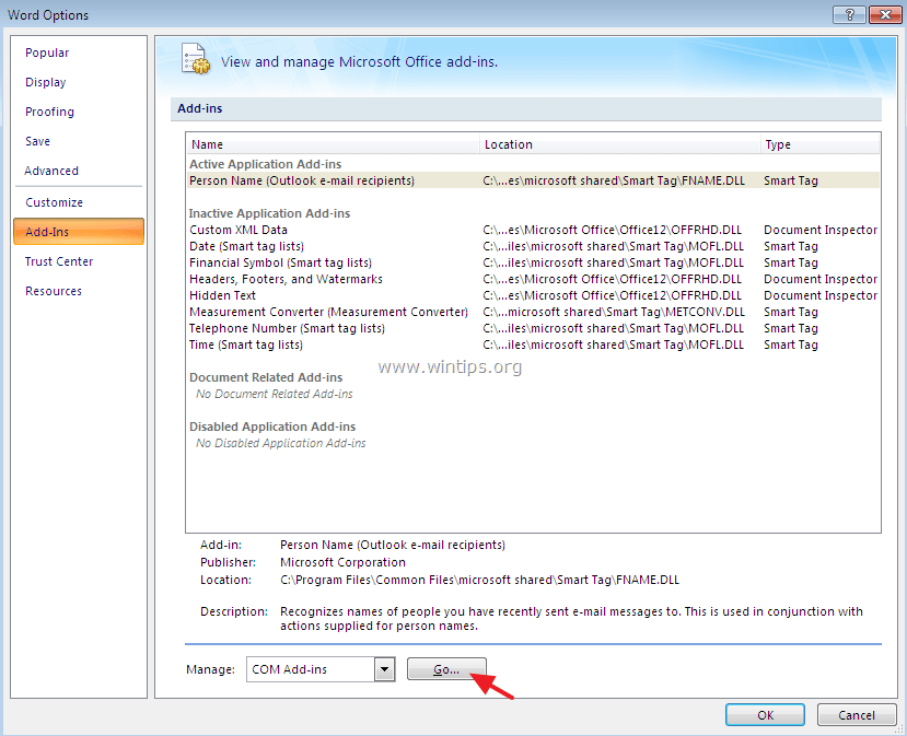 Office 2010 add-ins manager: how to enable, disable,add or.