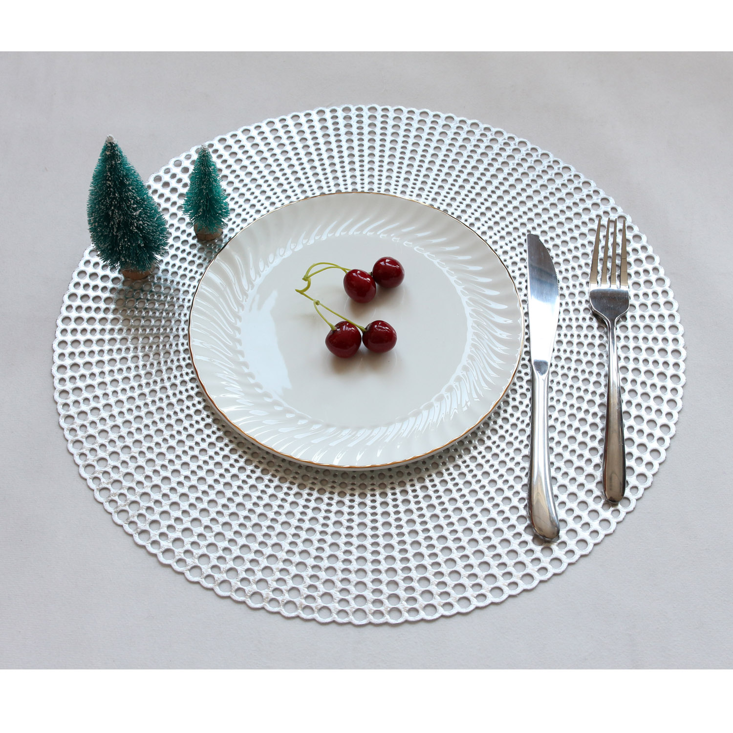 Wintop Gradual Raindrop Silver B Flat Pressed Vinyl Placemat Wintop