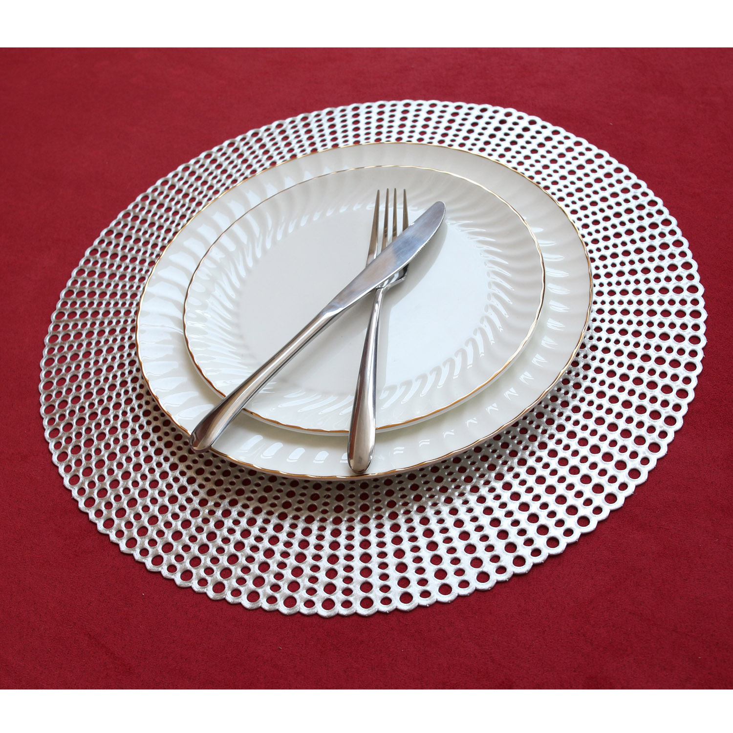 Wintop Gradual Raindrop Silver B Flat Pressed Vinyl Placemat Wintop