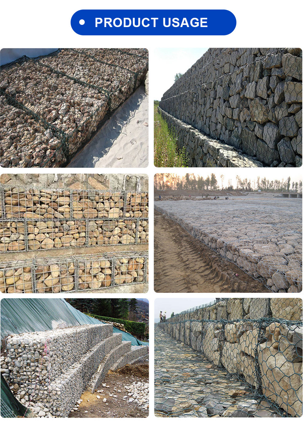 China Galvanized Pvc Coated Stainless Steel Welded Gabion Basket