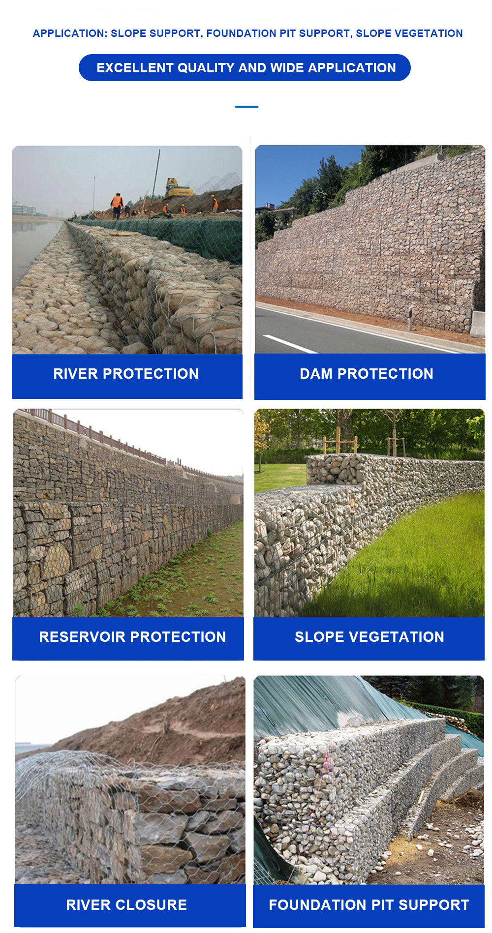 China Galvanized Pvc Coated Stainless Steel Welded Gabion Basket