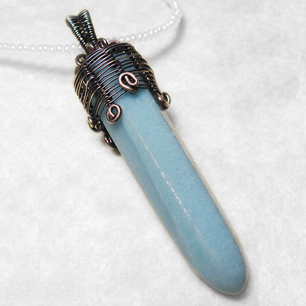 Woven Bead Cap For a Crystal Point, "Carry Me" Wire Wrapped Crystal
