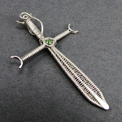 Woven Wire Sword Pendant Wirewrapped Pendant Tutorial Wire Jewelry