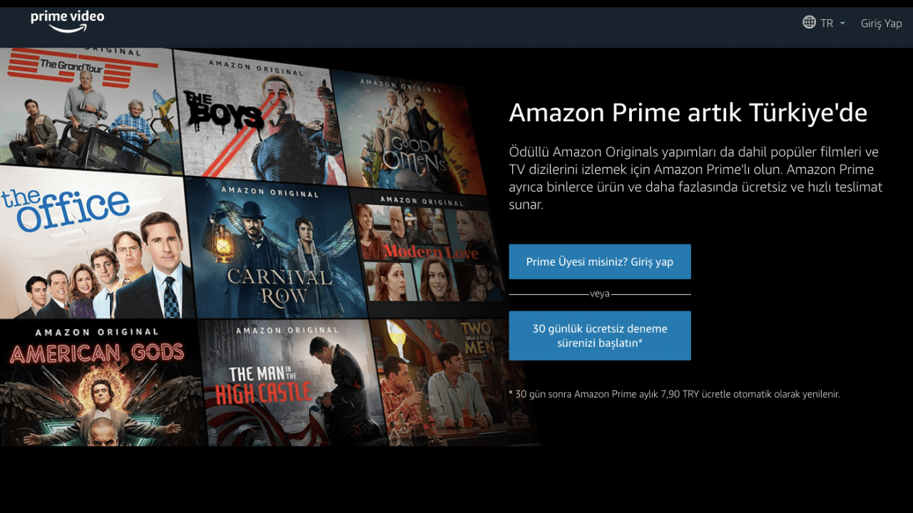 Amazon Prime Türkiye’de kullanıma açıldı Wireprime Teknoloji, Dizi
