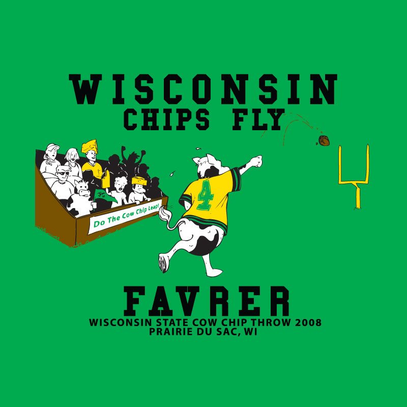2008 Wisconsin Chips Fly Favrer Wisconsin State Cow Chip Throw