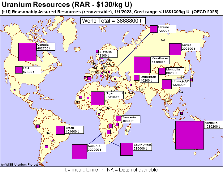 Uranium Deposits In Africa Map