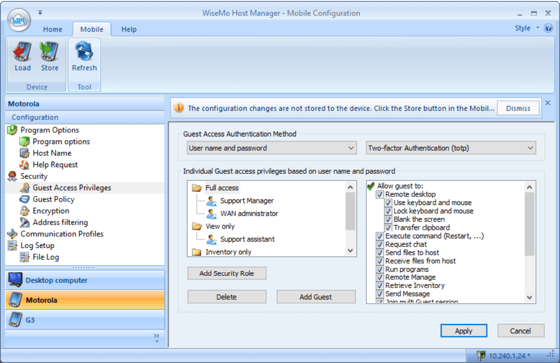 Remote control of Windows CE / Mobile WiseMo