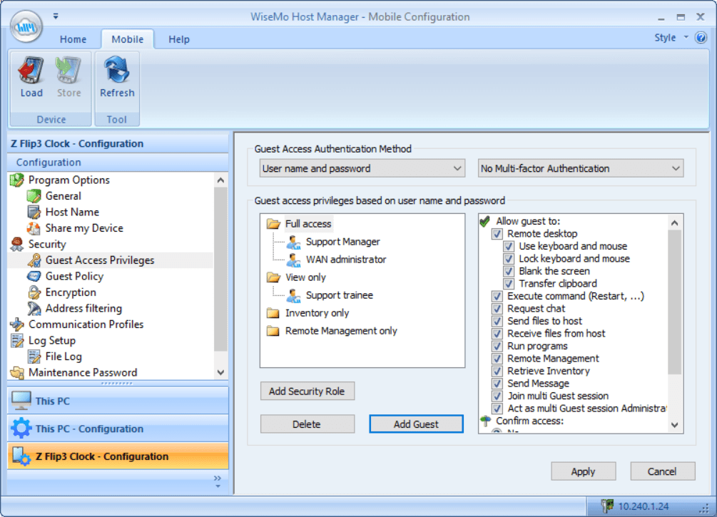 Remote control of Windows CE / Mobile WiseMo