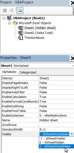 Very hidden sheets in Excel