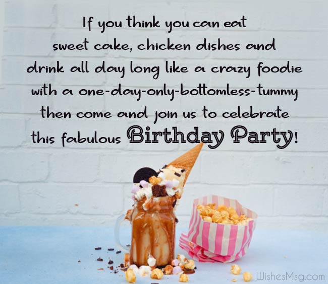 Birthday Invitation Message and Wording Ideas WishesMsg