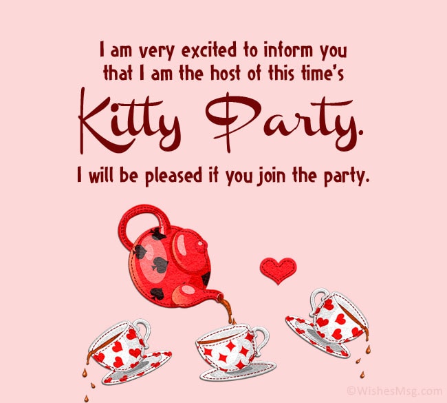 Kitty Party Invitation Messages and Wordings WishesMsg