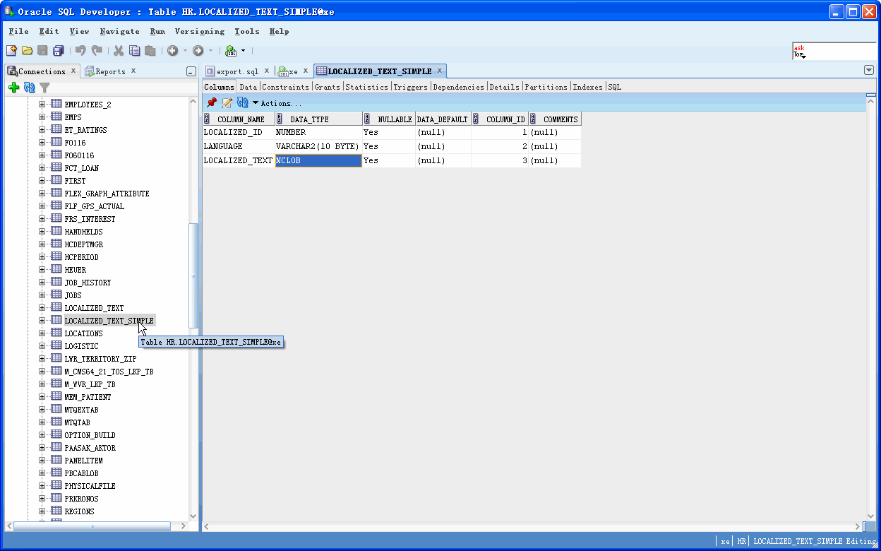 How To Check Table Column Datatype In Oracle Sql Developer