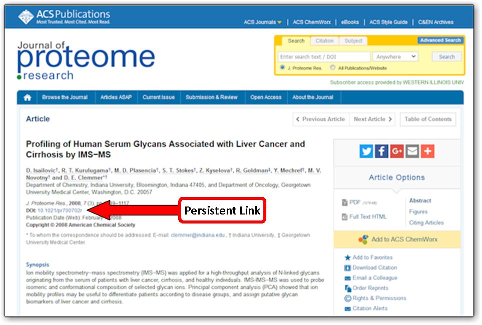 Databases ACS Western Illinois University