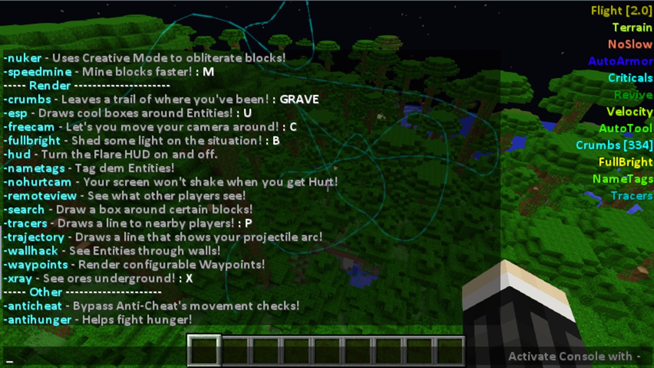 Minecraft Flare Hacked Client Download