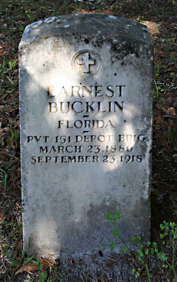 EARNEST BUCKLIN Gravestone, Waldo Community Cemetery