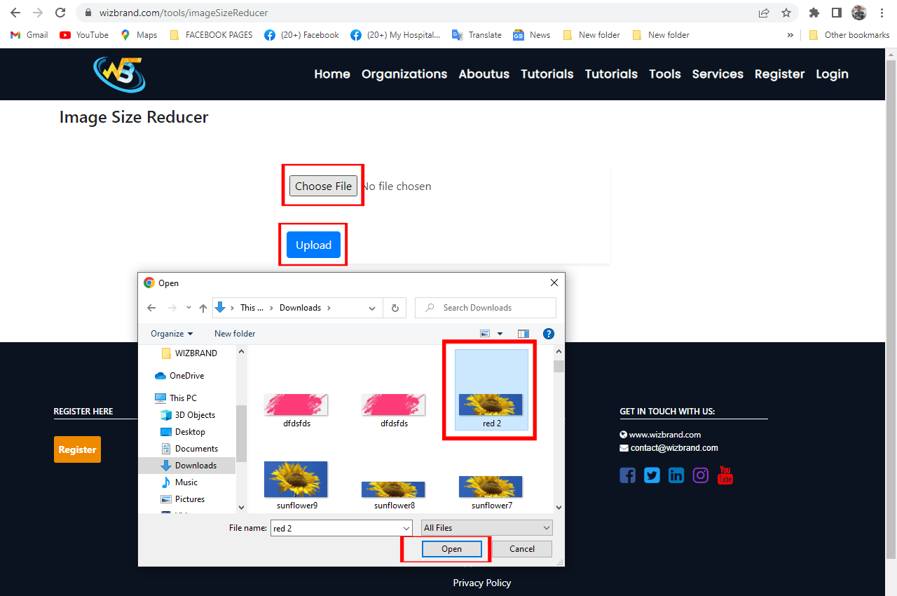 Image Size Reducer Online Tool WizBrand Wizbrand Tutorial