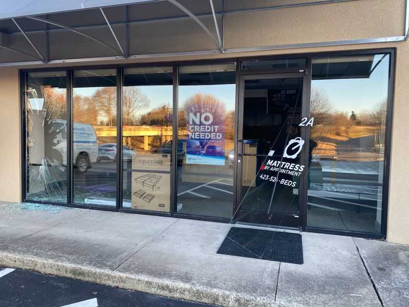 VIDEO Deer crashes through Johnson City mattress store window WJHL