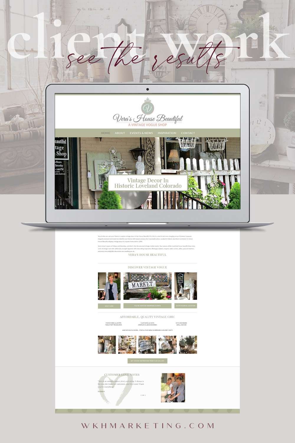 Web Design For Retail Store Vera's House Beautiful WKH Marketing Group