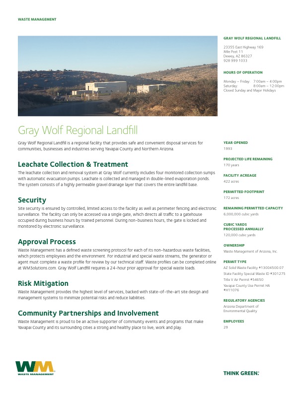 Gray Wolf Regional Landfill Management Facility (Disposal