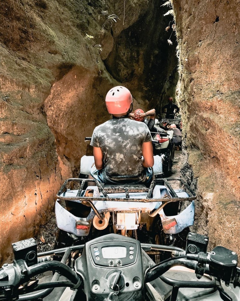 Excitements of Atv Ubud Adventures Along Waterfall and Cave