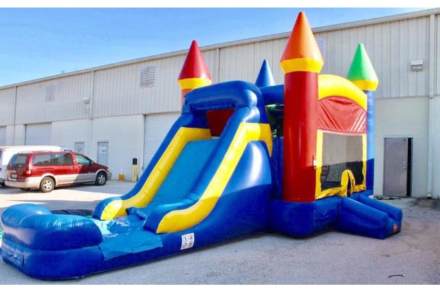WJ076 Super Castle Inflatable Bounce House Slide Comboombos, Slides
