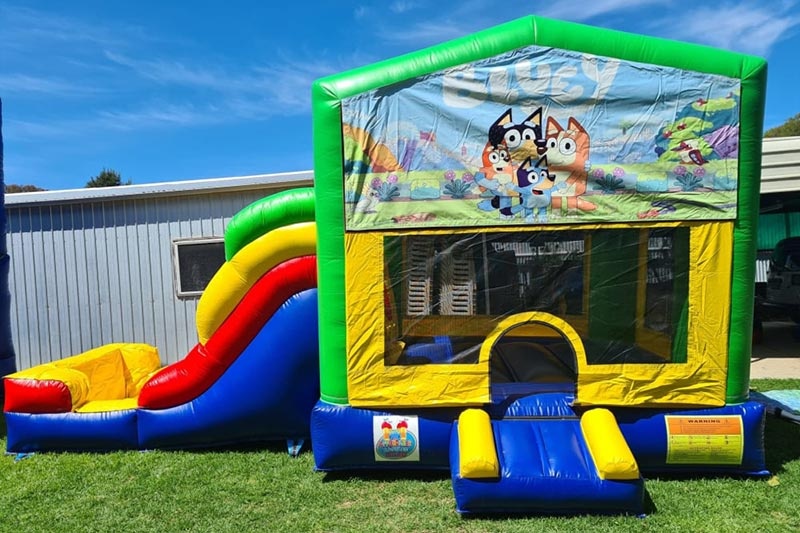WJ187 Shark Bounce House With Water Slide Wet Dry Inflatable Comboombos