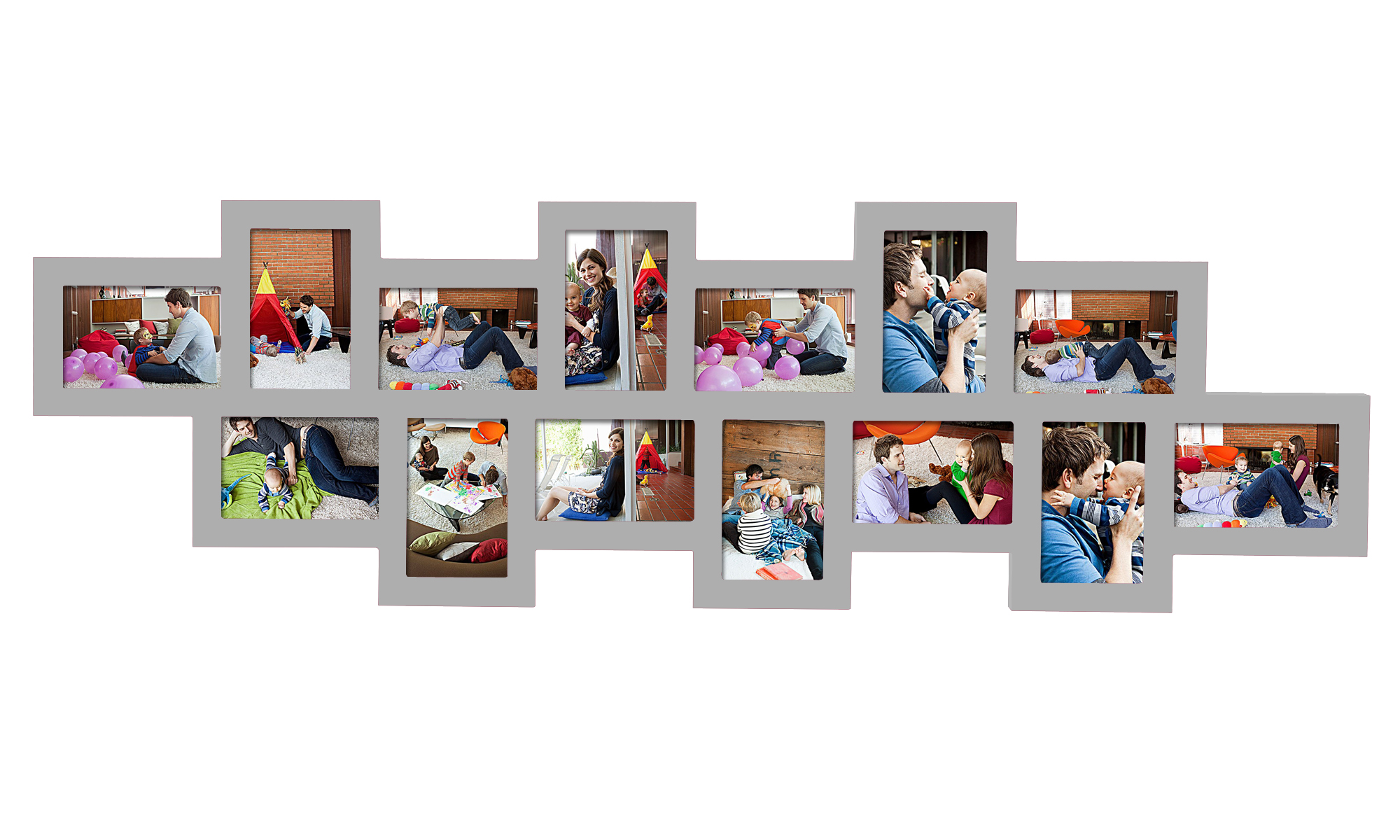 Bilderrahmen Collage Bildergalerie Foto Galerie Rahmen Weiß Silber