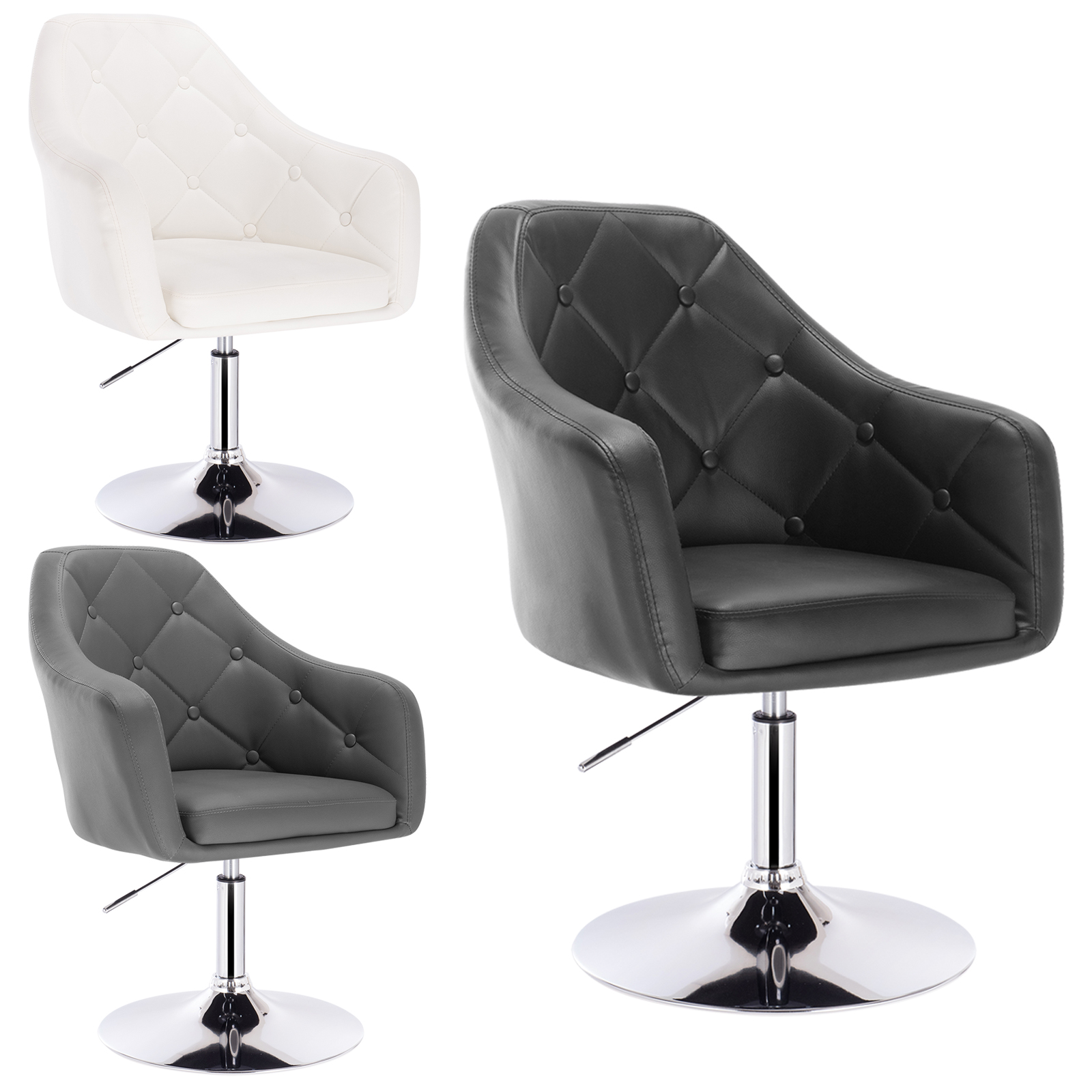 1x Barsessel Loungesessel Barhocker mit Armlehne drehbar Kunstleder