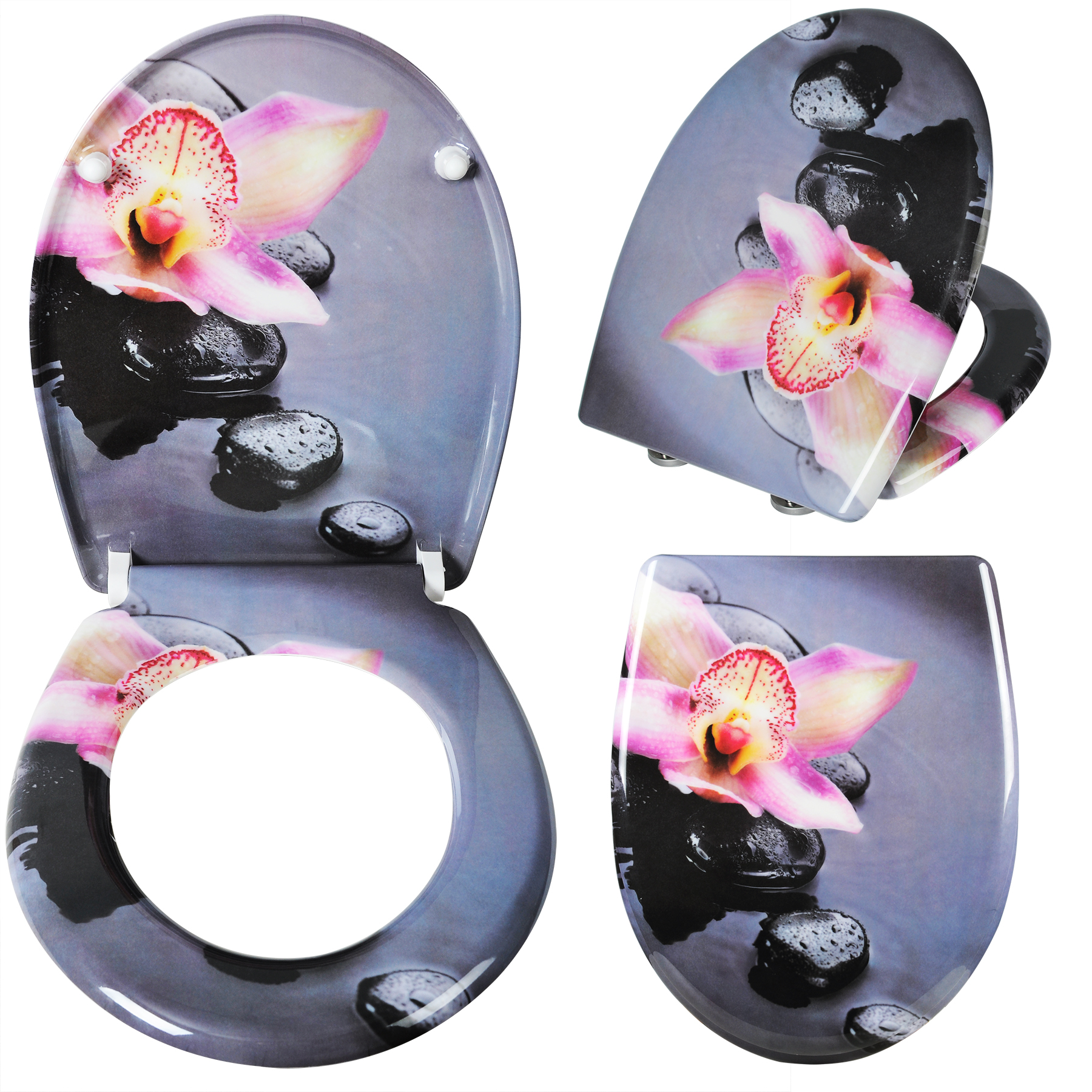 Toilettendeckel WC Sitz Duroplast Klodeckel Deckel mit Absenkautomatik