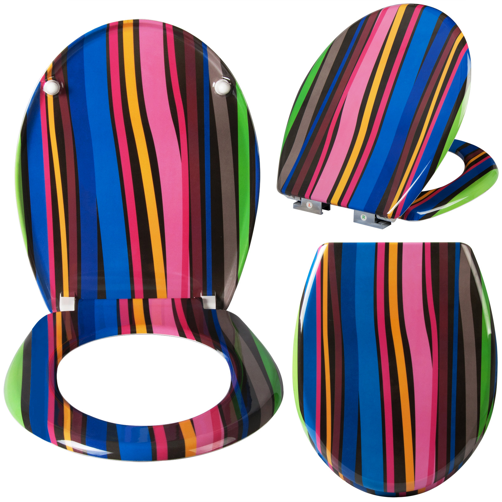 Toilettensitz WC SITZ Deckel Klodeckel mit ABSENKAUTOMATIK Duroplast