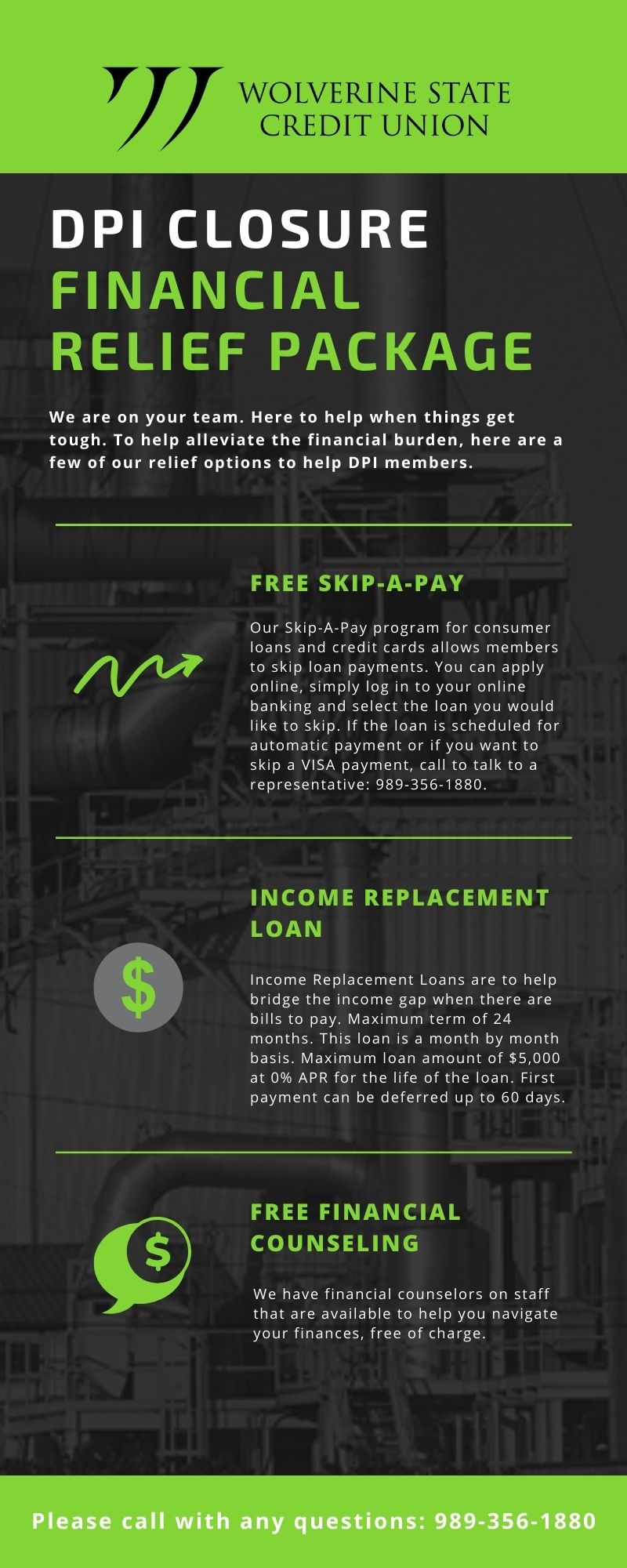 DPI Closure Relief Wolverine State Credit Union